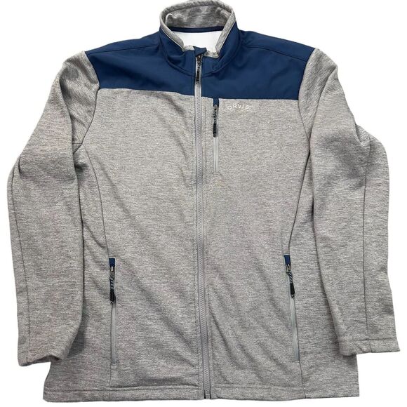 Orvis Sweater Mens Med Performance Pullover Quarter Zip Fleece Gray Pocket - Picture 1 of 10